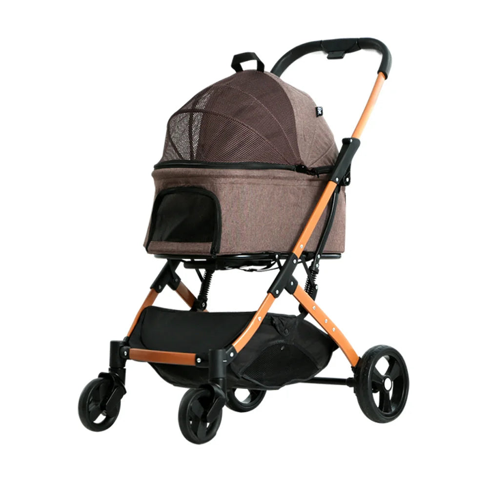 Pet Stroller Dog Pram Large Cat Carrier Travel Foldable 4