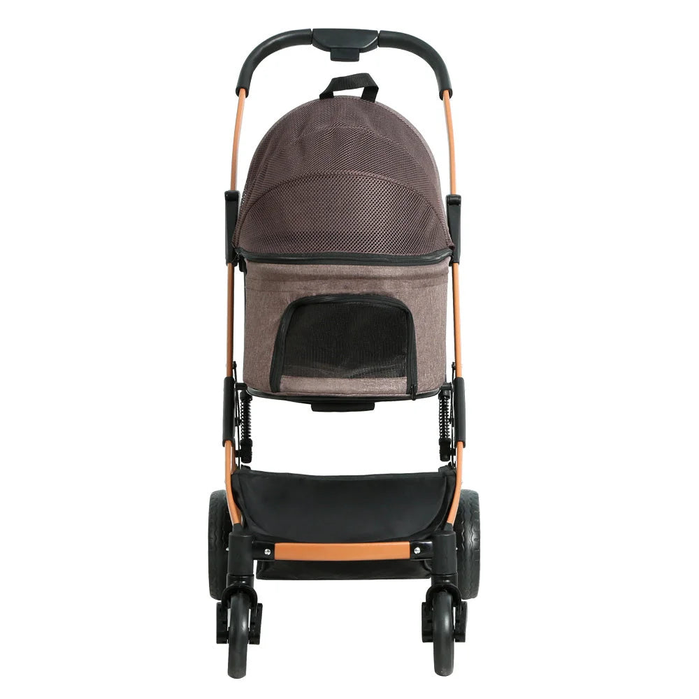Pet Stroller Dog Pram Large Cat Carrier Travel Foldable 4