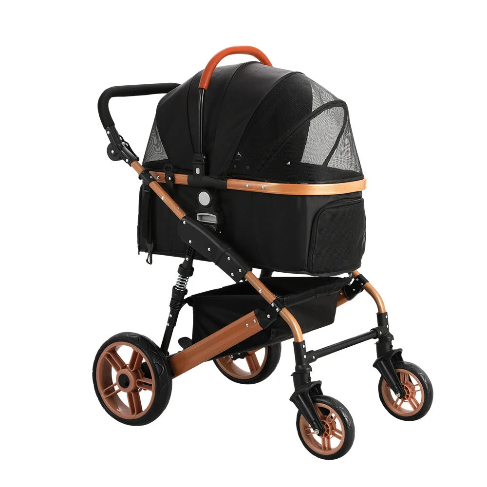 Pet Stroller Dog Pram Large Cat Carrier Travel Foldable