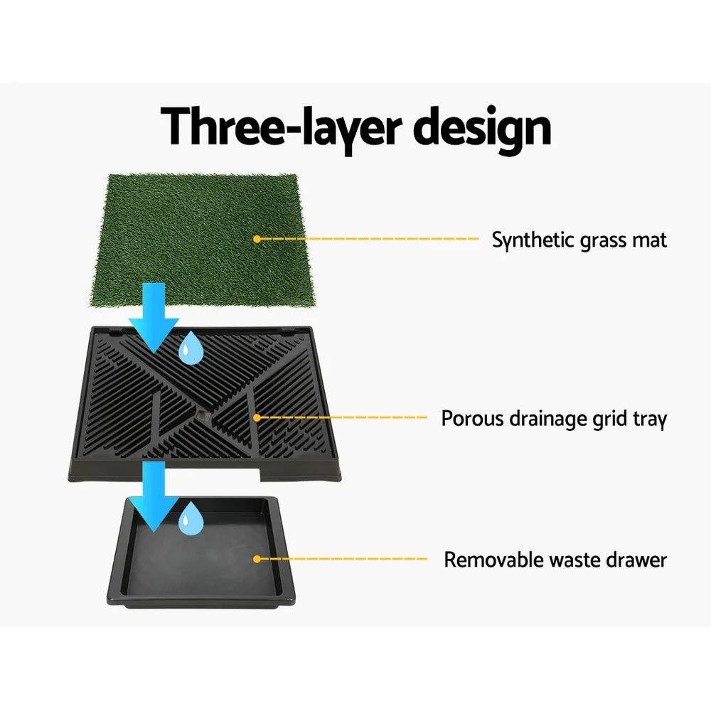 Pad Dog Potty Toilet Large Portable Tray Grass 2 Mats Pet Training