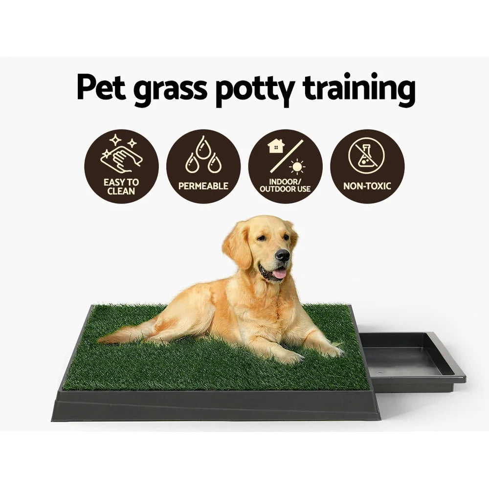 Training Pad Dog Potty Toilet Large Portable Tray Grass 2 Mats Pet