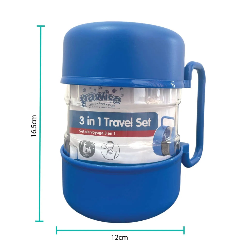 Pet Travel Food Water Bowl Set 3-in-1 Dog Cat Portable