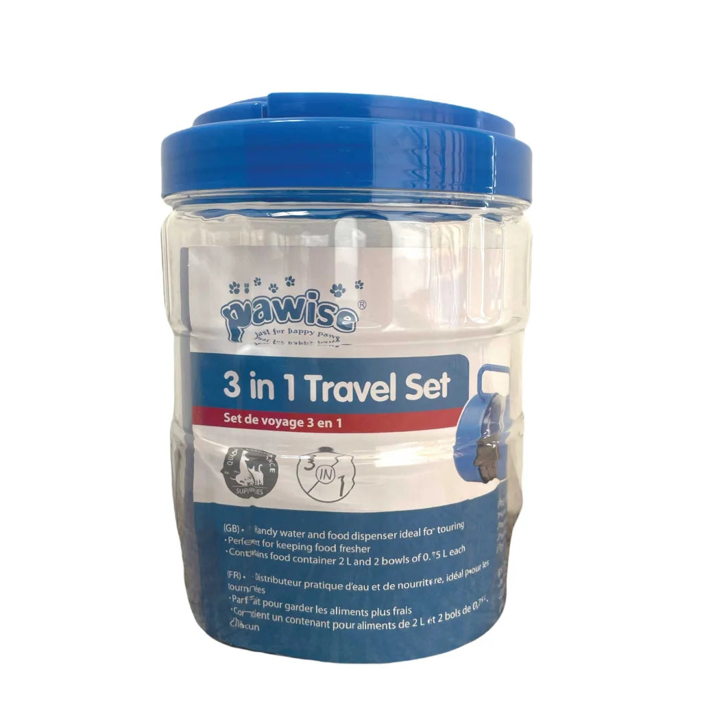 Pet Travel Food Water Bowl Set 3-in-1 Dog Cat Portable
