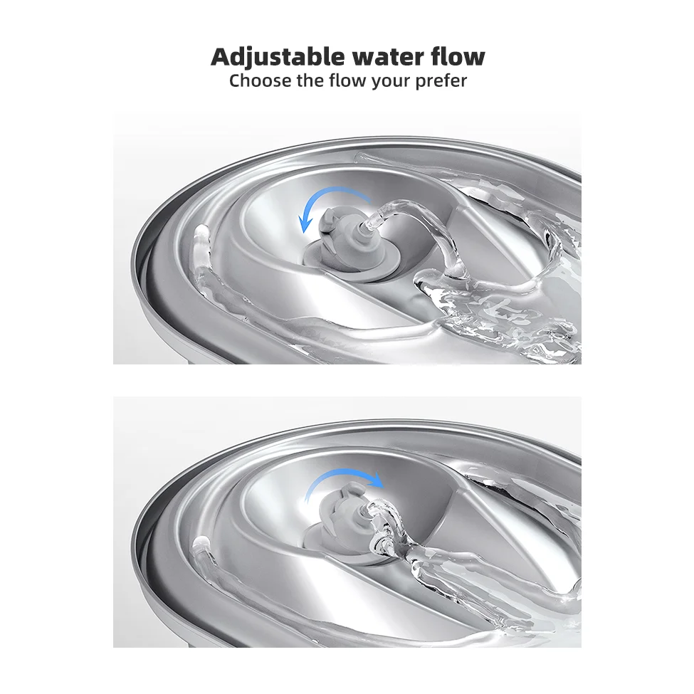 Pet Water Fountain 2L Automatic Dog Cat Stainless Steel