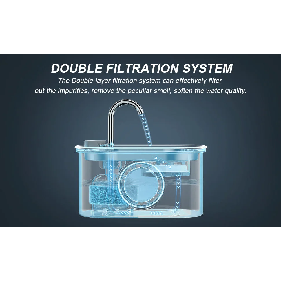Pet Water Fountain 3.2L Automatic Dog Cat Stainless Steel