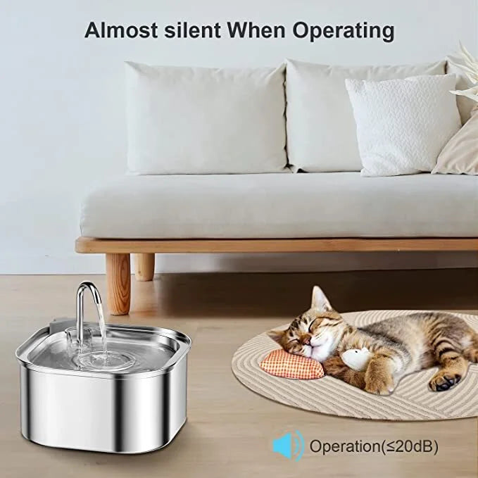 Pet Water Fountain 3.2L Automatic Dog Cat Stainless Steel