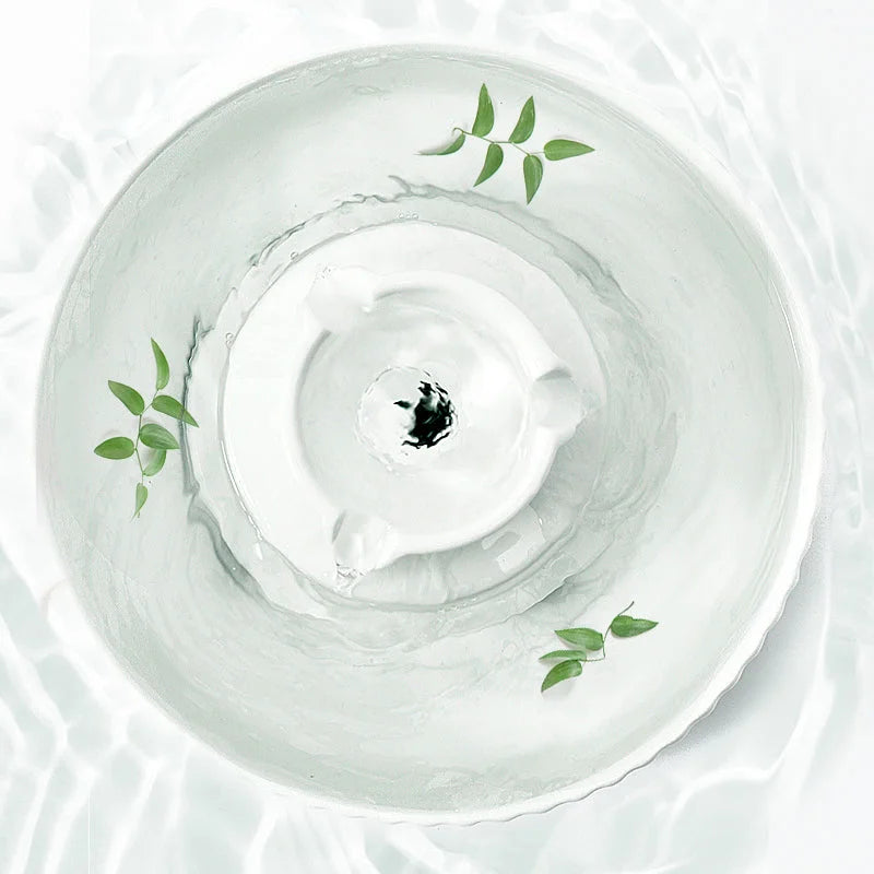 Pet Water Fountain Ceramic Dog Cat Water Feeder Bowl