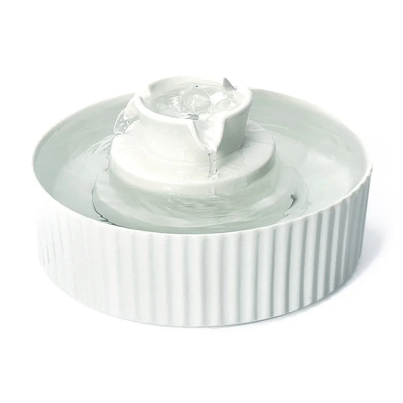Pet Water Fountain Ceramic Dog Cat Water Feeder Bowl