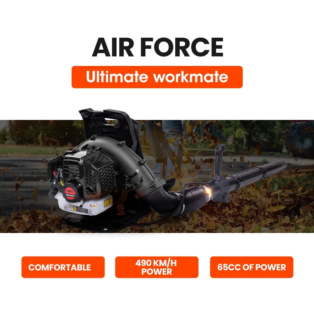 Petrol Backpack Leaf Blower 65CC Commercial 2 Stroke Garden