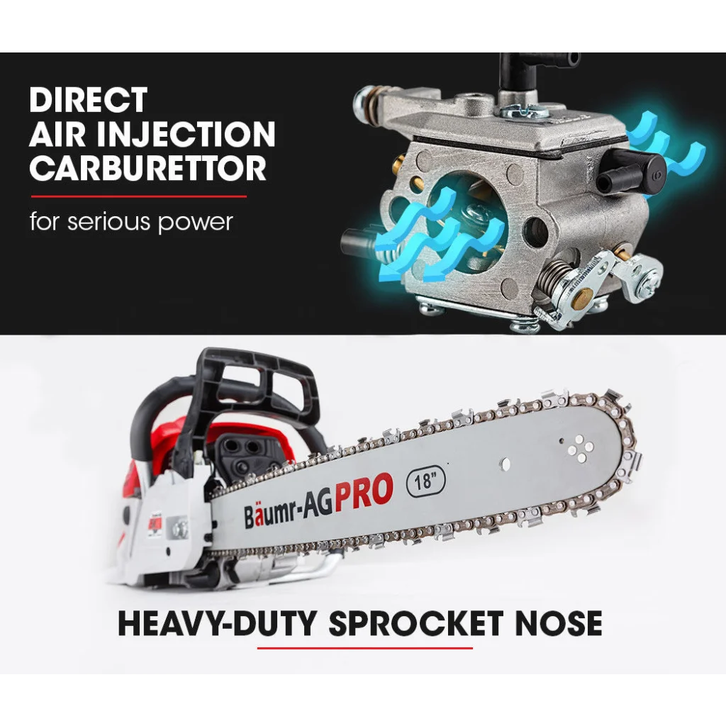 Petrol Chainsaw 45CC Commercial 18 Bar Chain Saw E-Start