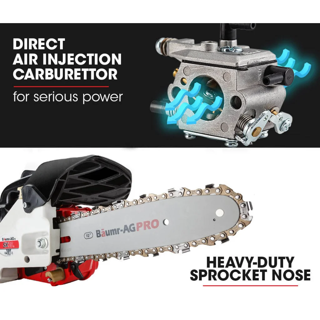 Petrol Chainsaw Arborist 25CC 10 Bar Tree Pruning Garden
