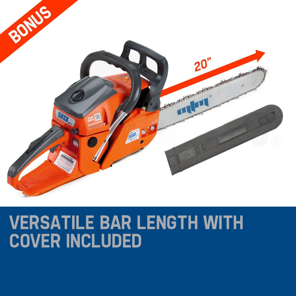 Petrol Commercial Chainsaw 20 Bar E-Start Tree Pruning
