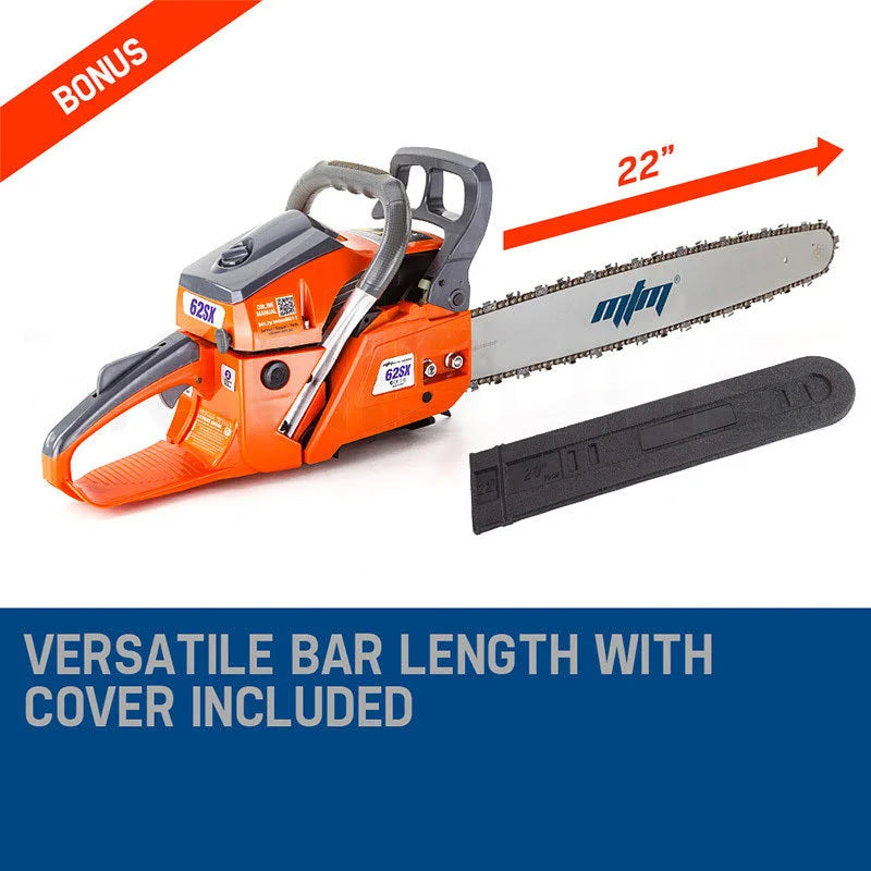 Petrol Commercial Chainsaw 22 Bar E-Start Tree Pruning