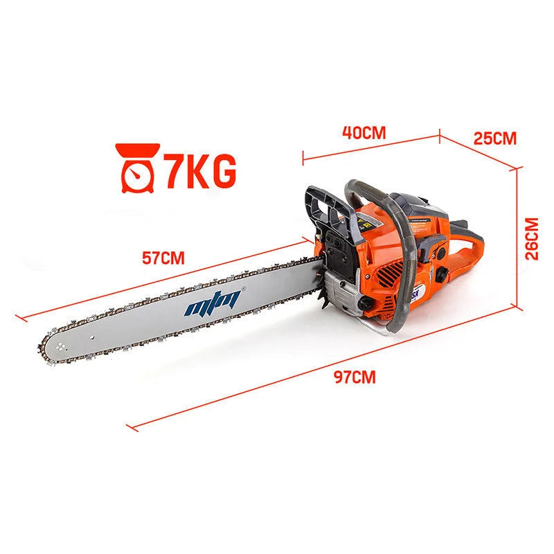 Petrol Commercial Chainsaw 22 Bar E-Start Tree Pruning