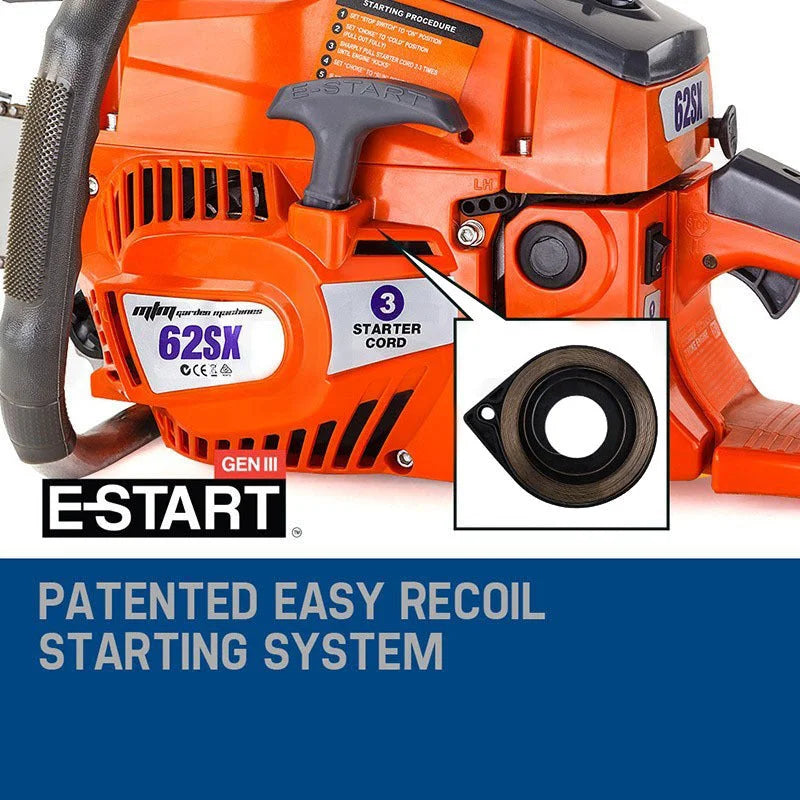 Petrol Commercial Chainsaw 22 Bar E-Start Tree Pruning