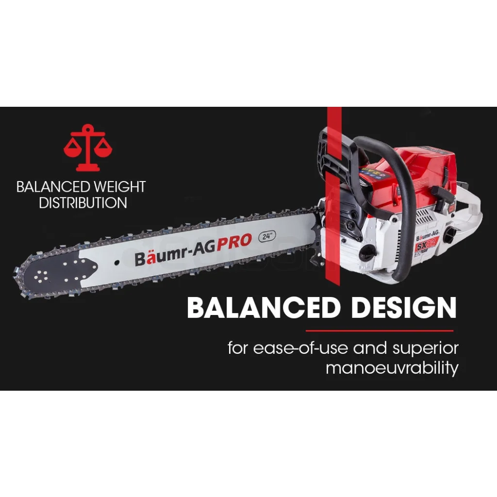 Petrol Commercial Chainsaw 24 Bar E-Start Chain Saw Top