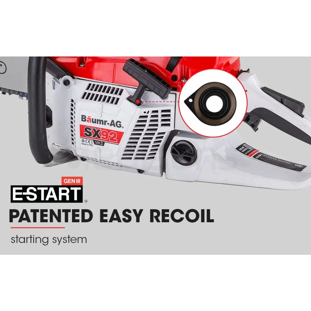 Petrol Commercial Chainsaw 24 Bar E-Start Chain Saw Top