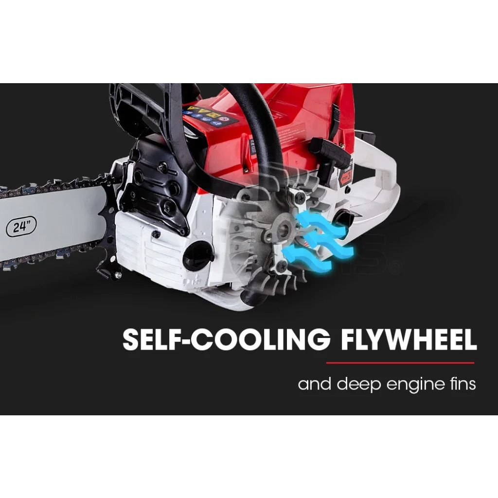 Petrol Commercial Chainsaw 24 Bar E-Start Chain Saw Top