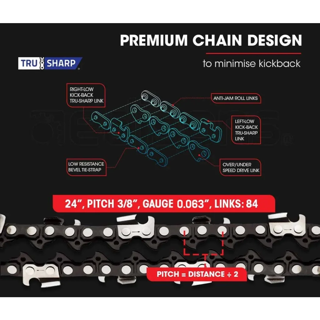Petrol Commercial Chainsaw 24 Bar E-Start Chain Saw Top