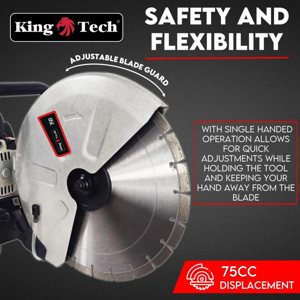 Petrol Demolition Saw 75CC Concrete Cut-Off Wet Demo Road