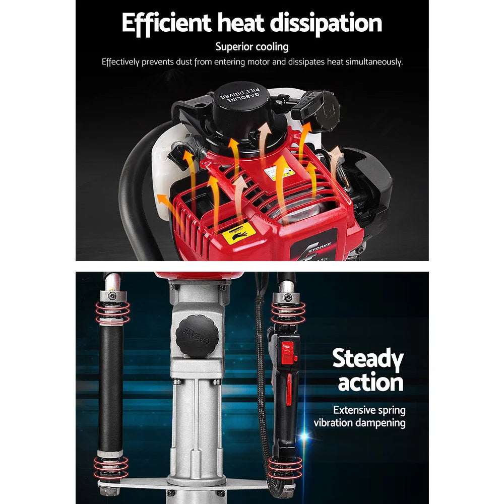 Petrol Post Driver Power Pile Hole Drive Picket Rammer