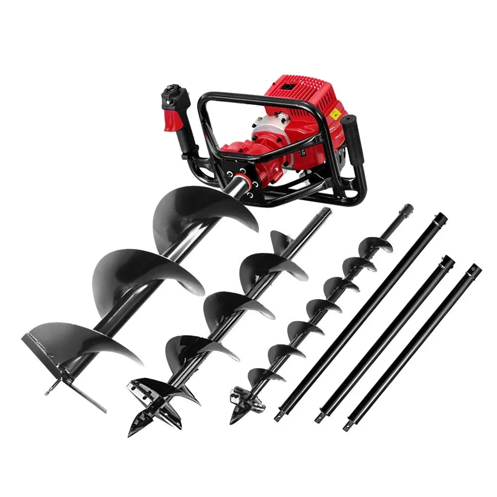 Petrol Post Hole Digger 65CC Drill Borer Fence Extension