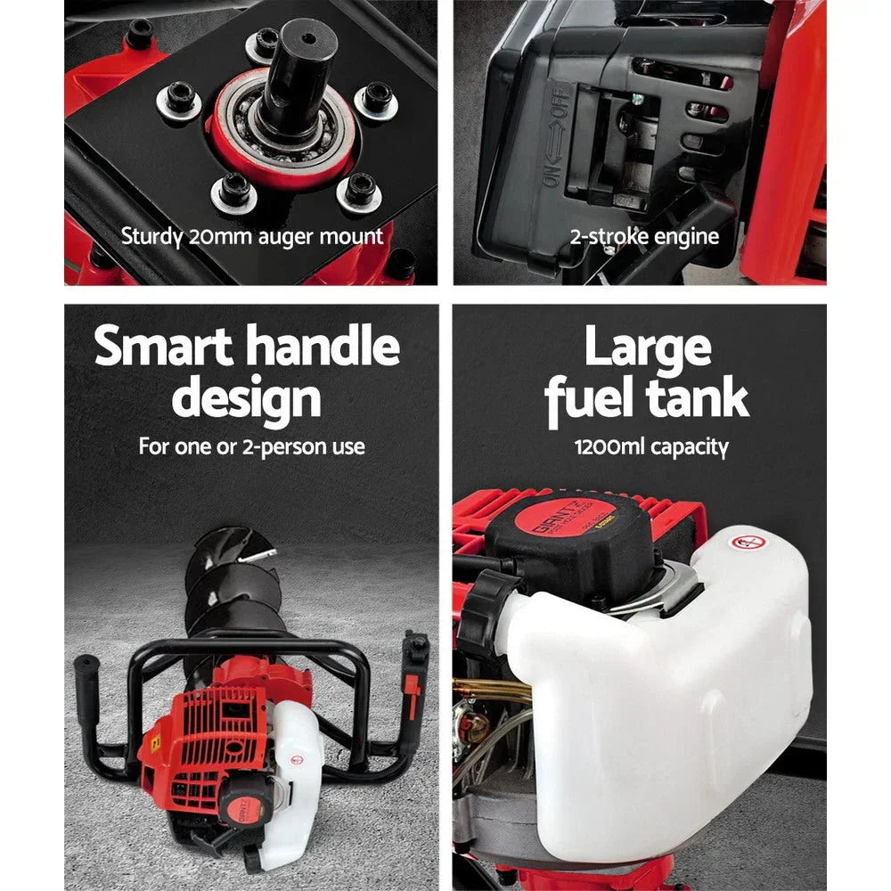 Petrol Post Hole Digger Drill Borer 65CC Fence Extension