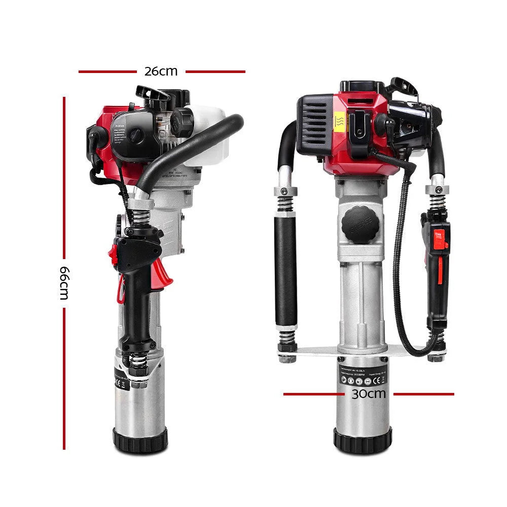 Petrol Post Hole Driver 55CC 2‑Stroke Picket Rammer - Power
