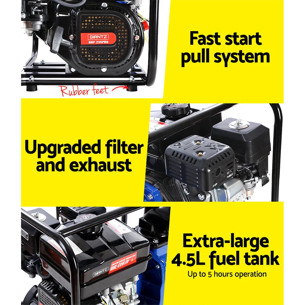 Petrol Water Pump 8HP 3’’ Garden Irrigation Transfer - Blue