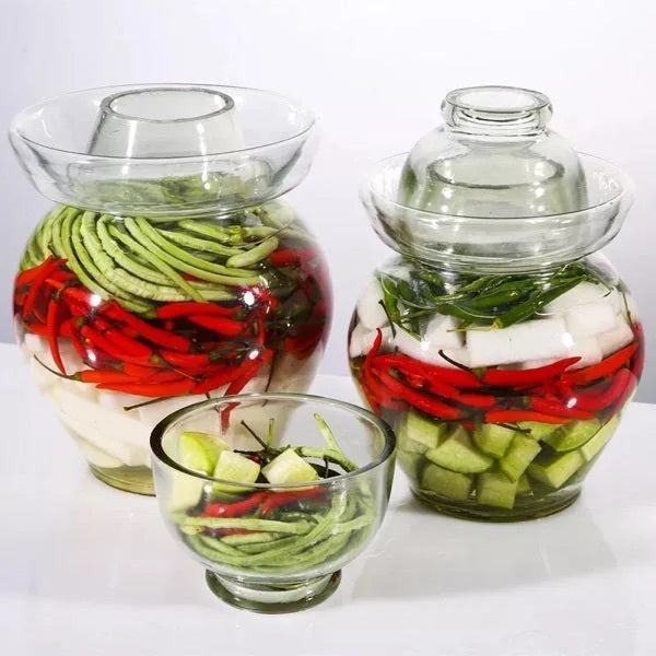 Pickle Glass Jar Kimchi Sauerkraut Canisters & Jars Medium