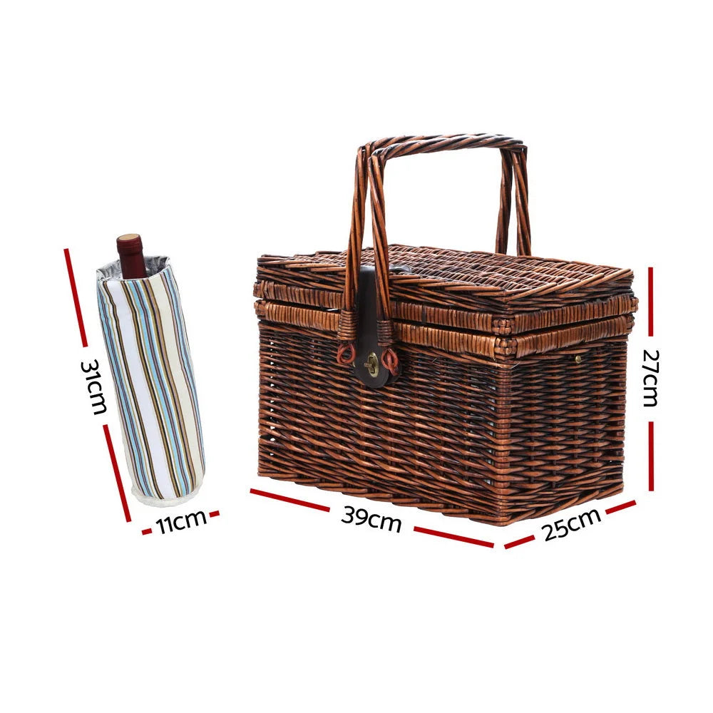 Picnic Basket Deluxe 4 Person Set Folding Outdoor Insulated