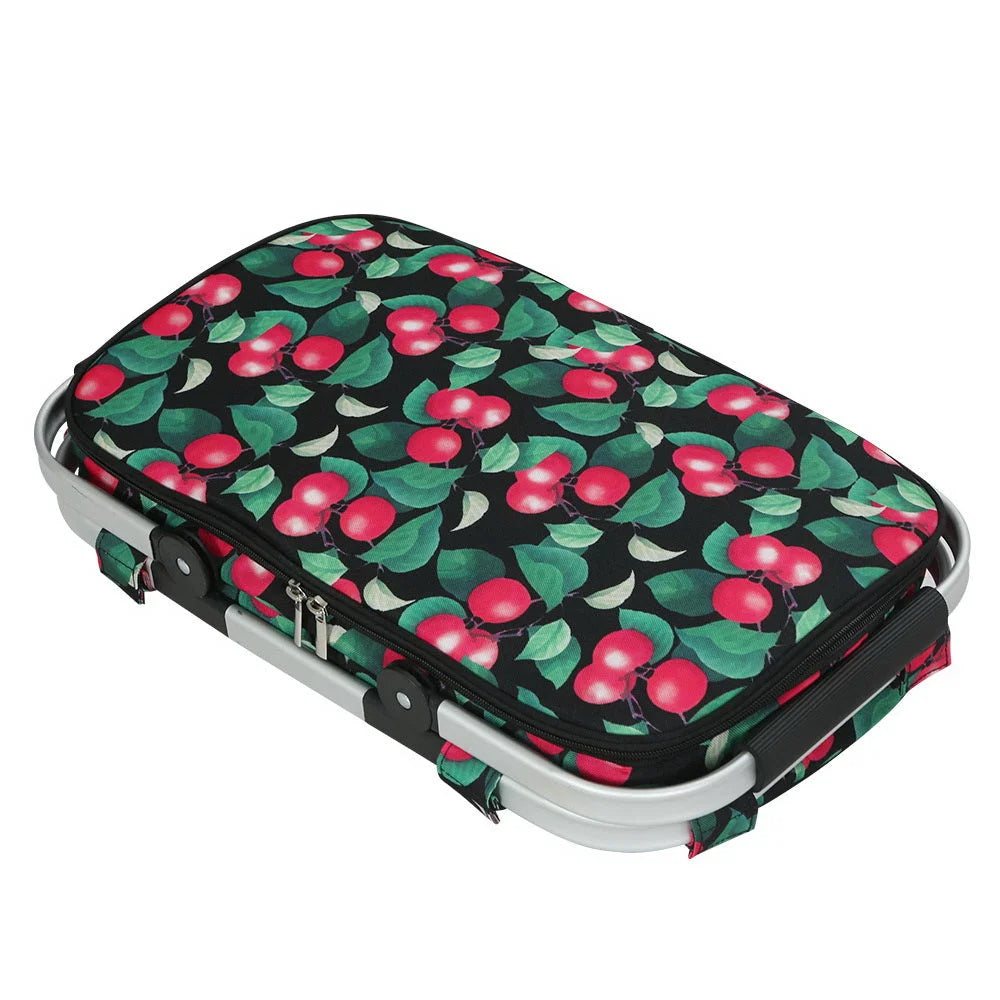 Picnic Basket Folding Bag Hamper Insulated Storage Food