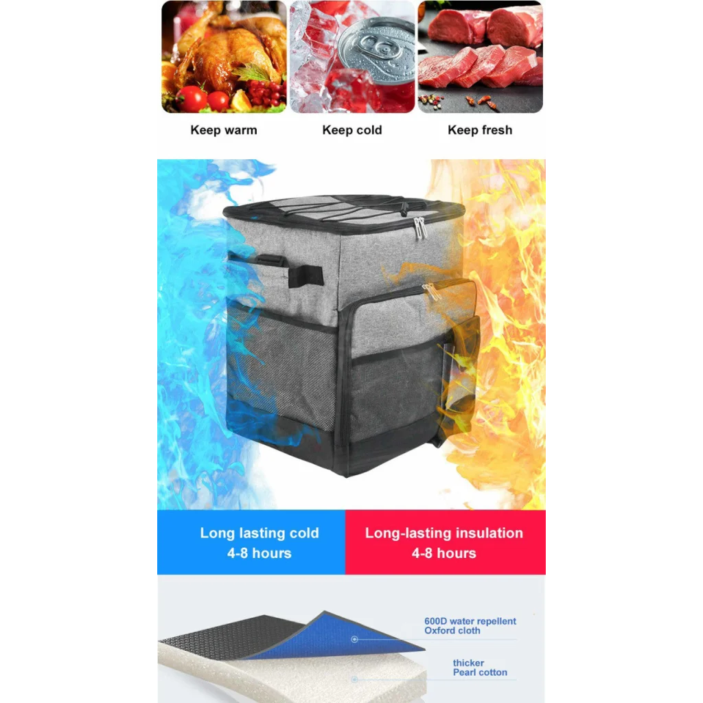 Picnic Cooler Bag Trolley 36L Thermally Insulated - Holds