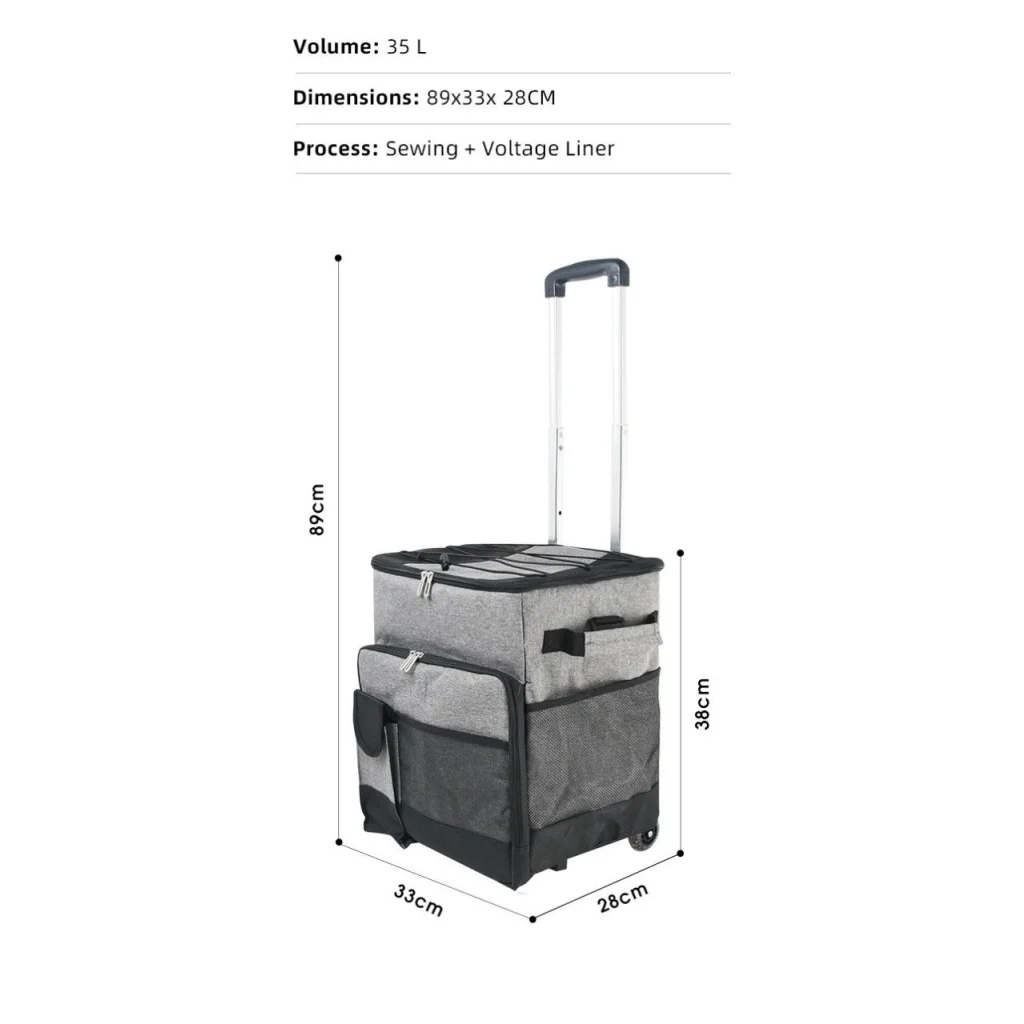 Picnic Cooler Bag Trolley 36L Thermally Insulated - Holds