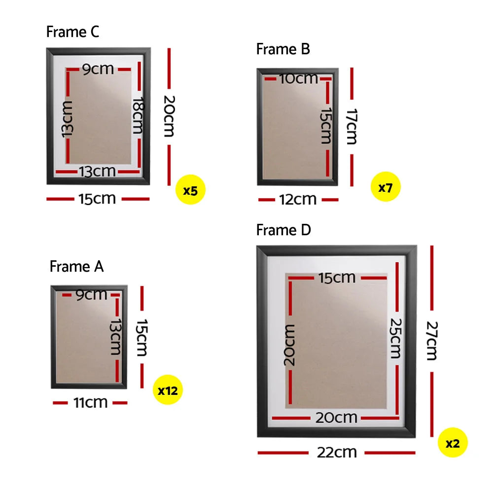 Frame Set Pcs Wall Decor Frames Black