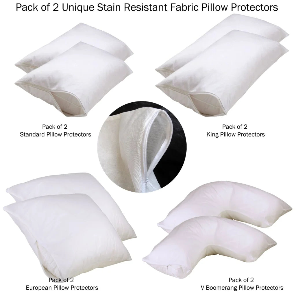 Pillow Protectors Stain Resistant European Set of 2 - Home