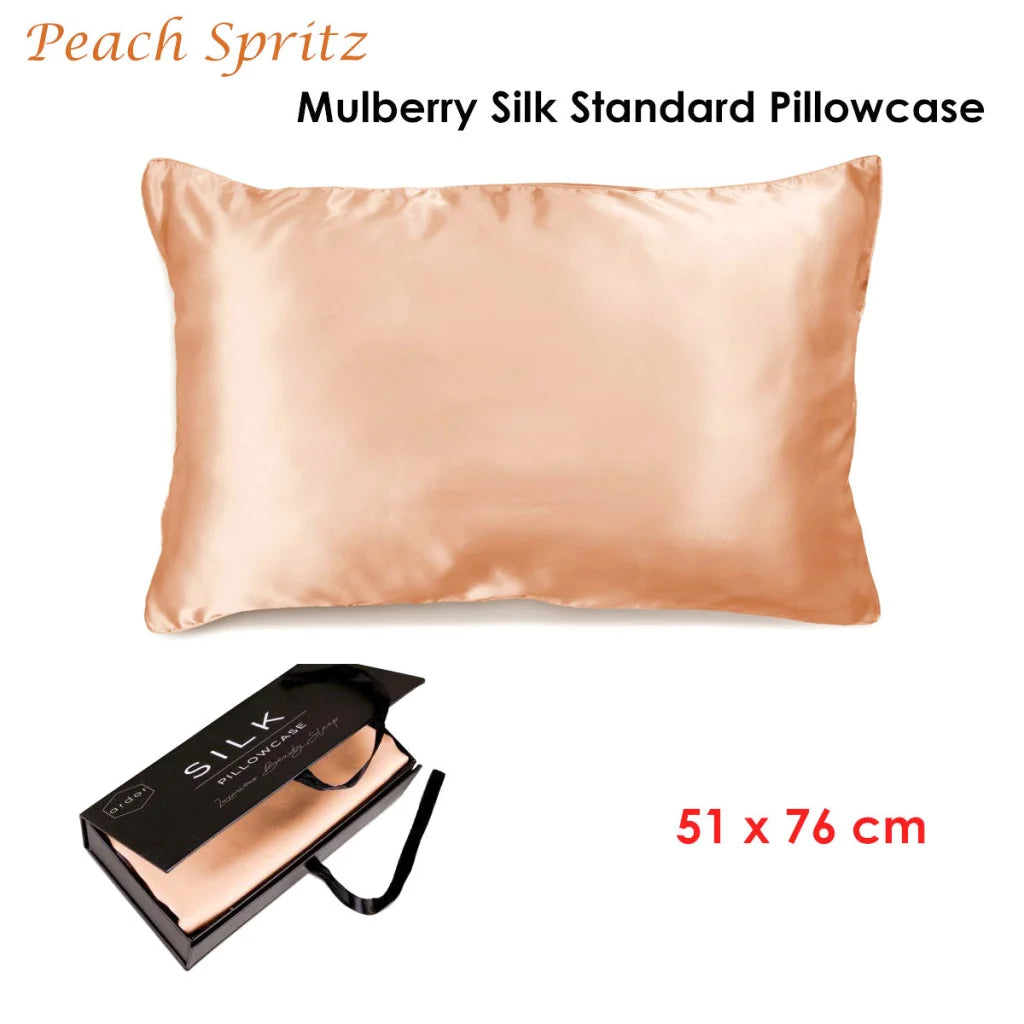 Pillowcase Mulberry Silk Standard Peach Spritz - Ardor