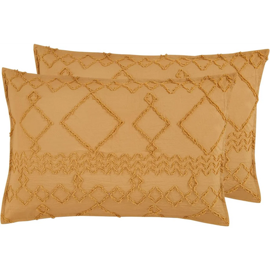 Pillowcase Set of 2 100% Premium Microfibre Tufted