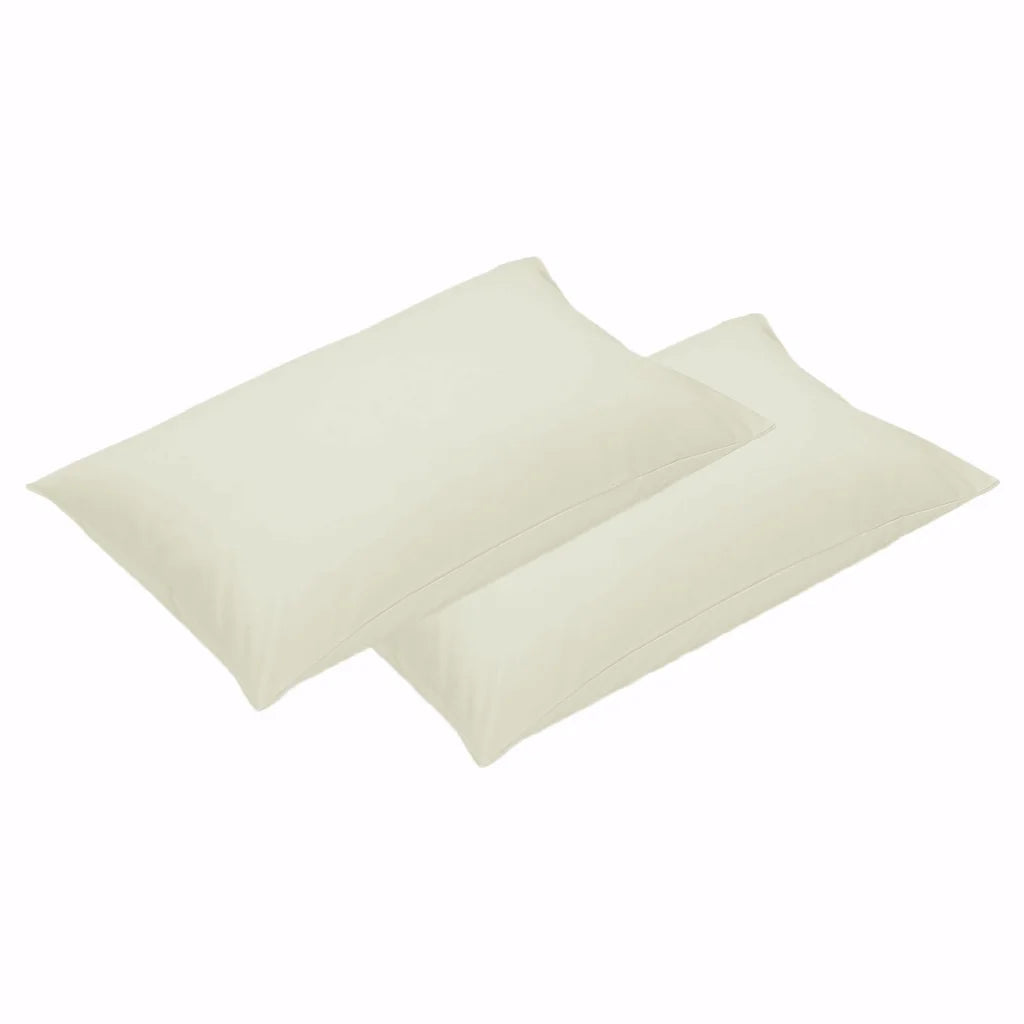 Pillowcases 500TC Pair of Cotton Standard - Vanilla - Home