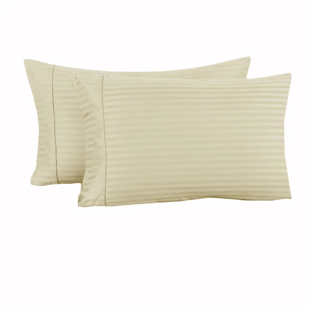 Pillowcases Accessorize 325TC Pair Cuffed Standard - Ecru