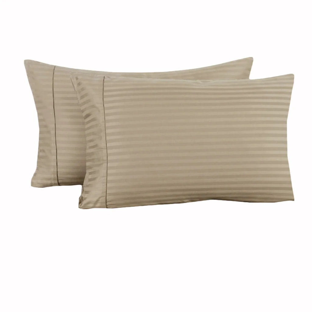 Pillowcases Accessorize 325TC Pair Cuffed Standard - Linen