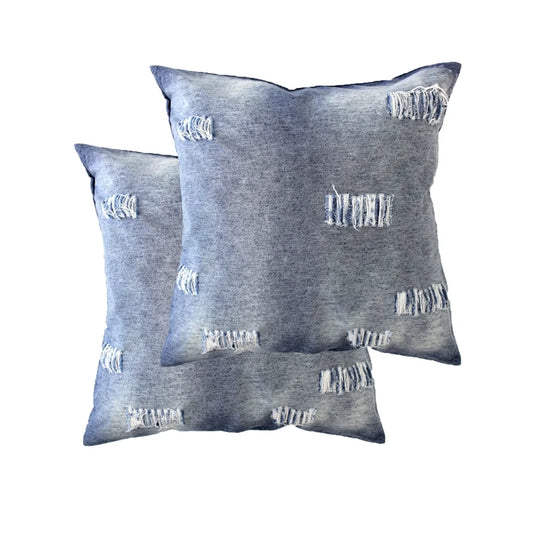 Pillowcases Accessorize Pair Stonewashed Denim Ripped
