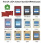 Pillowcases Cotton Standard Pair 375TC Latte - Home & Garden