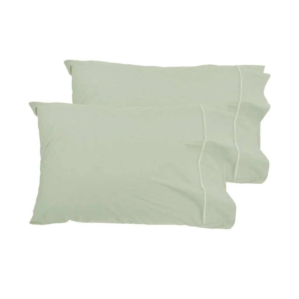 Pillowcases Grand Atelier Pair Queen-Sized - Fennel - Home