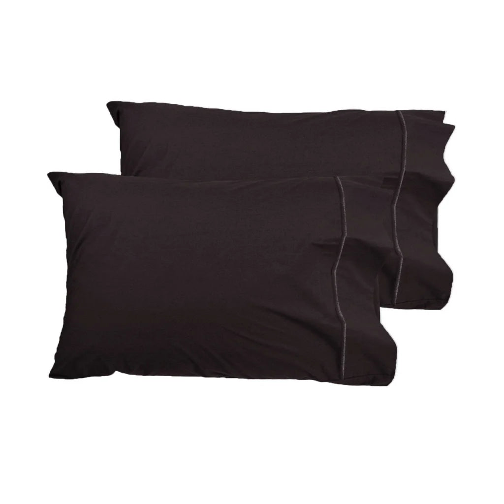 Pillowcases Grand Atelier Pair Queen-Sized - Walnut - Home