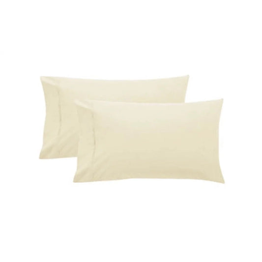 Pillowcases Pair Pure Cotton 250TC Standard - Cream - Home