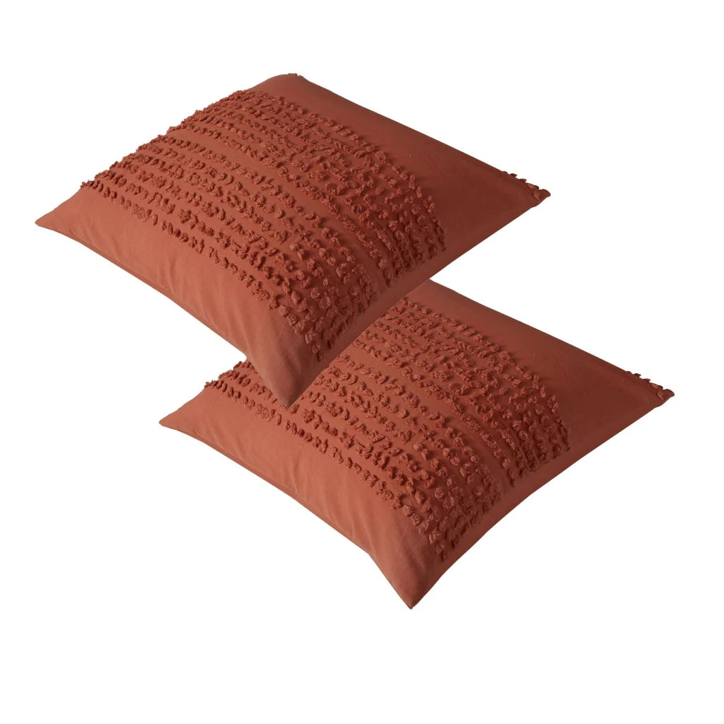 Pillowcases Pair Vintage Design Homewares Betty Tobacco