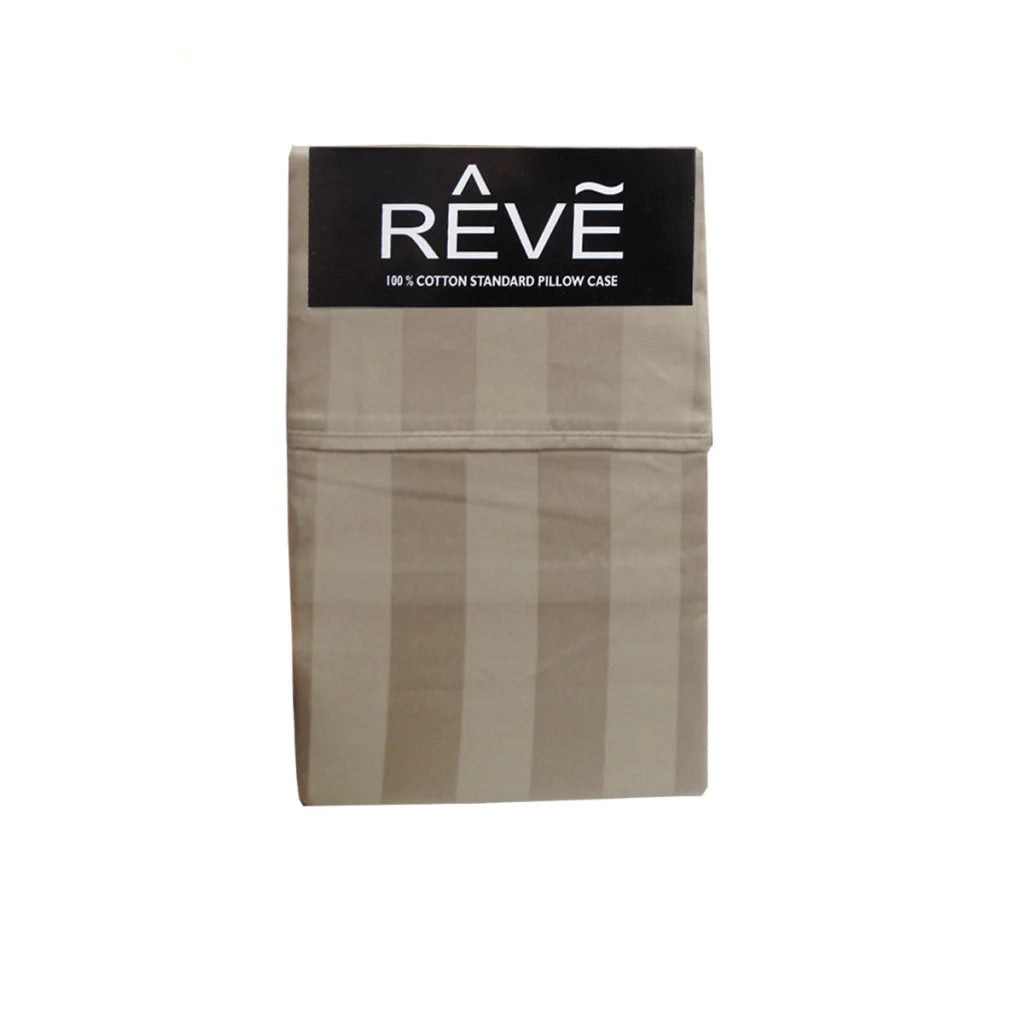 Pillowcases Reve 100% Cotton Standard Pair Wide Stripe