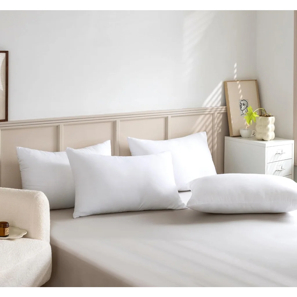 Pillows 4 Pack Luxury Plush Down Microfibre Medium Firm