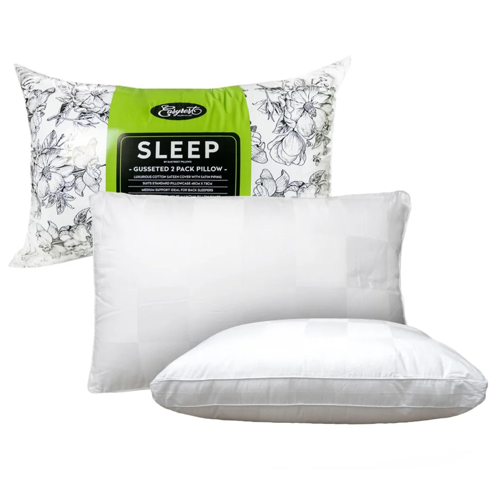Pillows Easyrest Sleep Twin Pack Gusseted Medium Standard